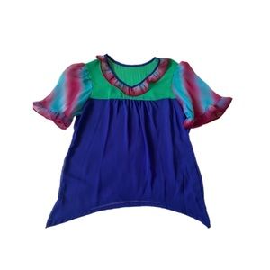 Multi Coloured Ruffle Sleeve Top